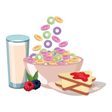 lezzetli lezzetli breakfast çizgi film