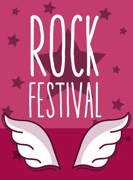 Festival de rock de dibujos animados — Vector de stock