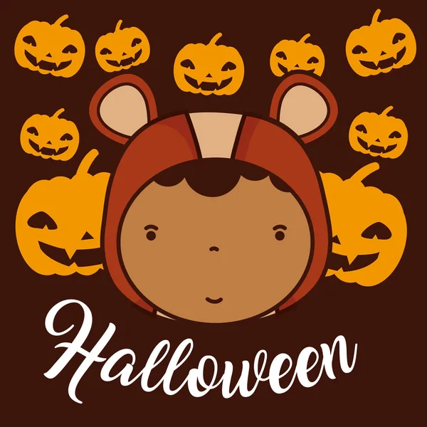 Halloween et dessins animés pour enfants — Image vectorielle