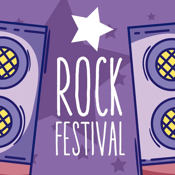 Festival de rock de dibujos animados — Vector de stock