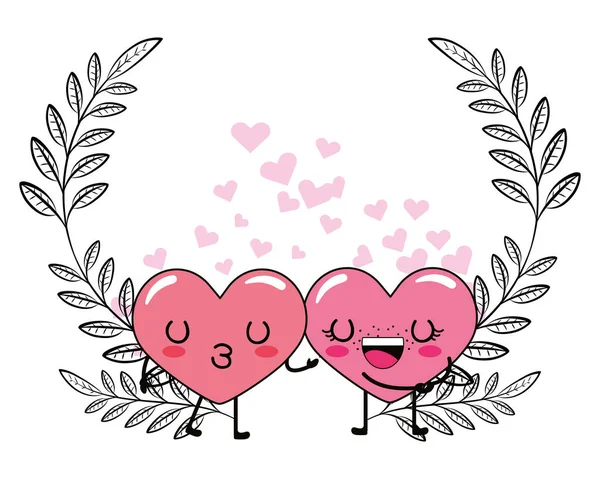 Любов серце пара мультфільм — стоковий вектор