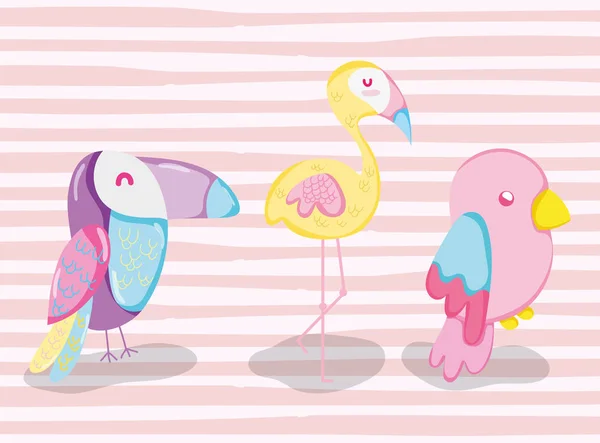 Punchy pastel cute animals cartoons — Stock Vector
