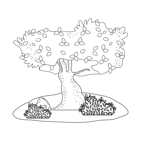 Αυγά δεινοσαύρων με δέντρο τοπίο — Διανυσματικό Αρχείο