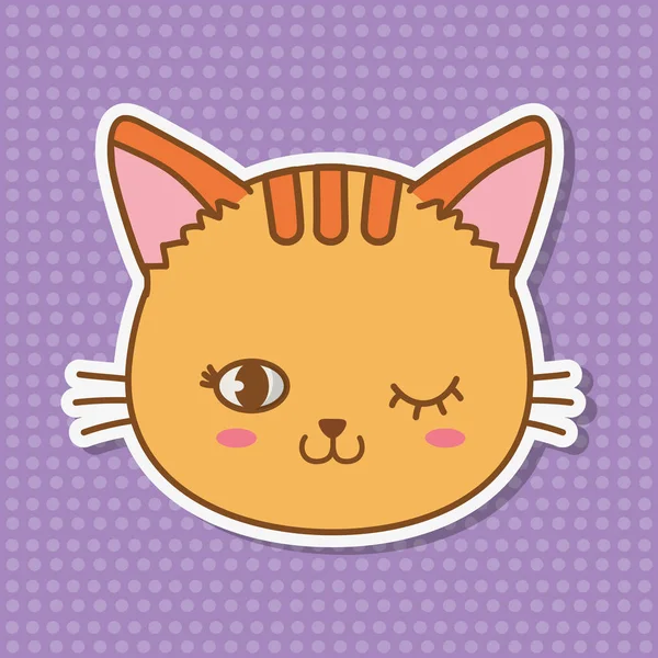 Katt-ikonen tecknad — Stock vektor