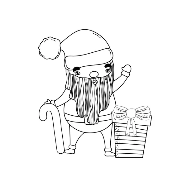 Söta jultomten med sockerrör — Stock vektor