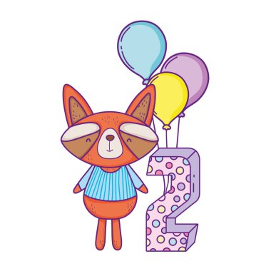 balonlar helyum ile sevimli ve küçük rakun