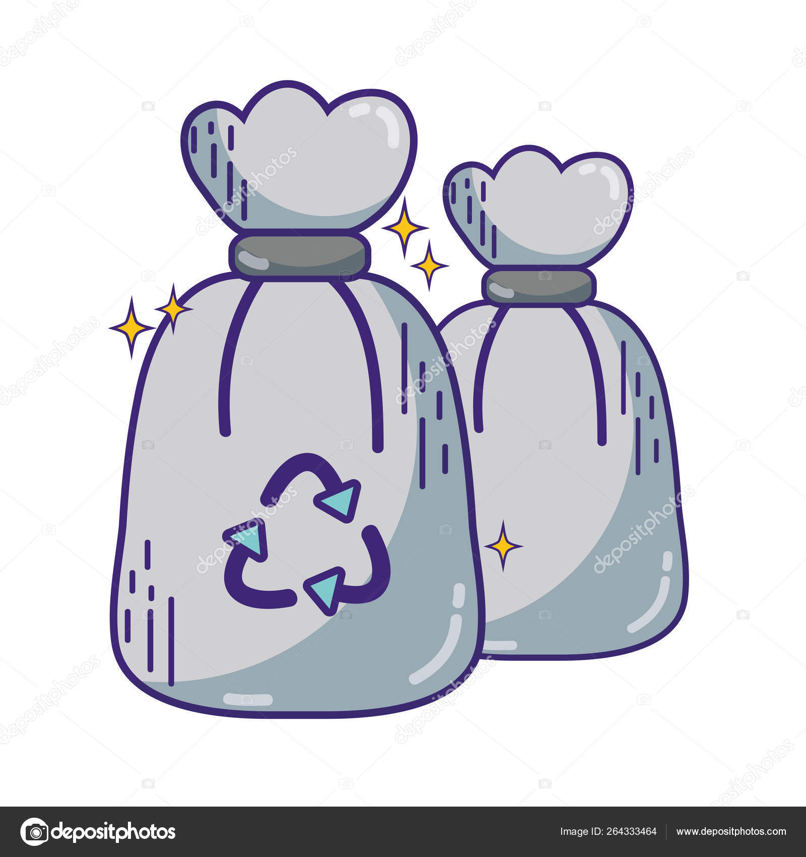 リサイクルシンボル付きゴミ袋 ストックベクター C Stockgiu 264333464