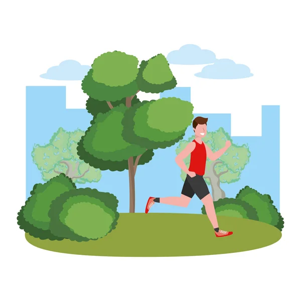 Fitness deporte tren dibujos animados — Vector de stock