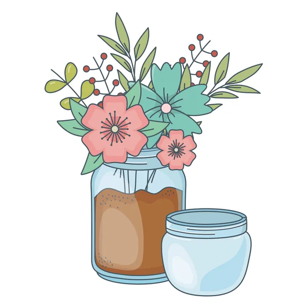 Kwiat kwiatowy natura kreskówka — Wektor stockowy
