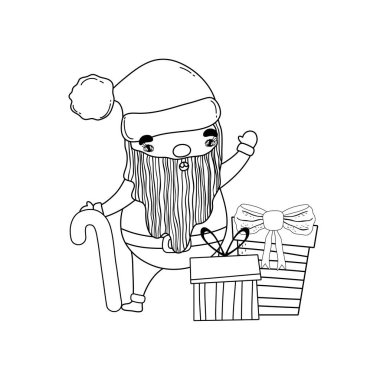 baston ile sevimli noel noel baba