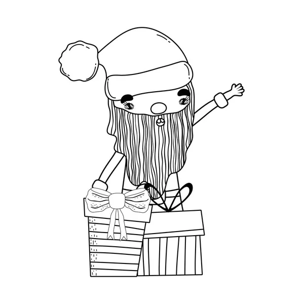 Милий різдвяний Санта Клаус з подарунками — стоковий вектор