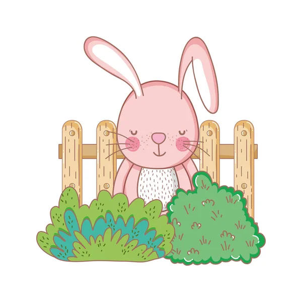 Petit lapin dans le jardin — Image vectorielle