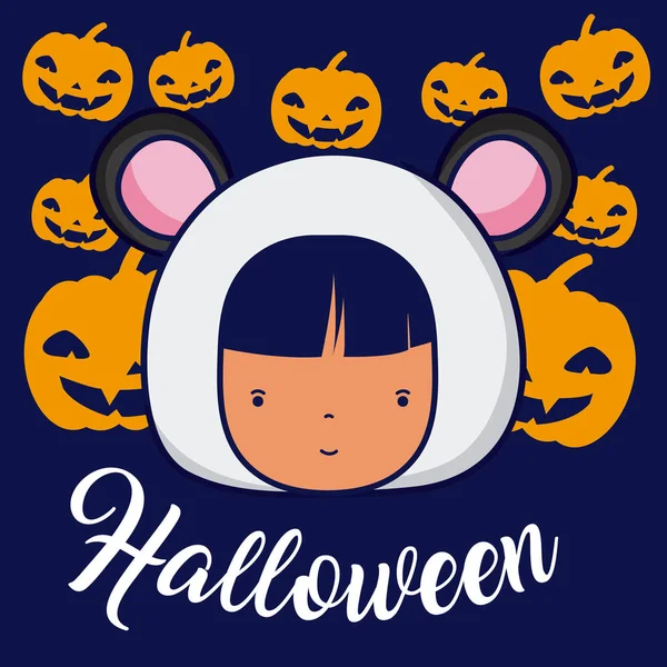 Halloween et dessins animés pour enfants — Image vectorielle