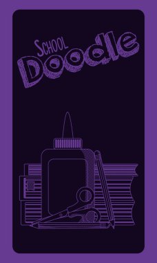 Okul doodle çizgi film