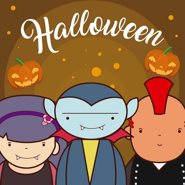 Halloween enfants dessins animés — Image vectorielle