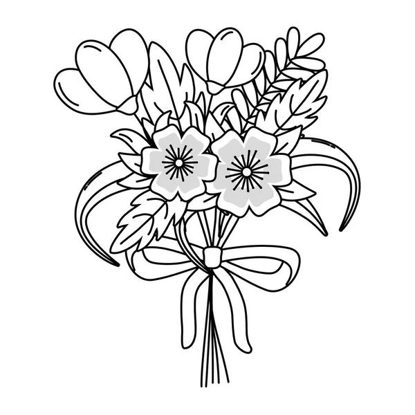 Blommig natur blommor tecknad — Stock vektor