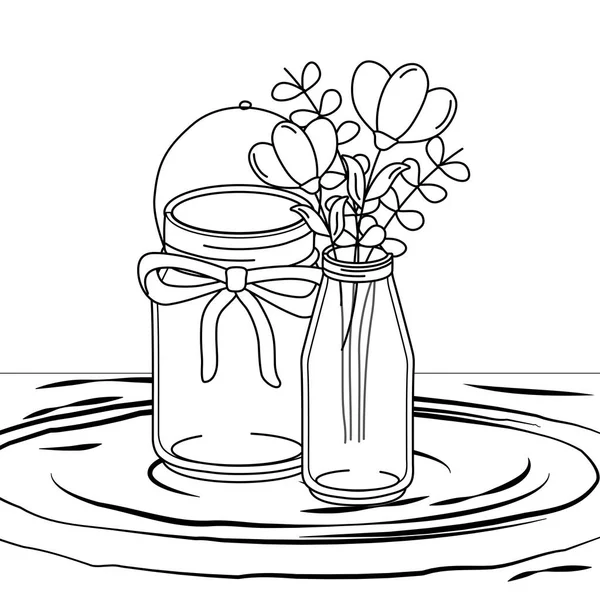 花卉自然花卉卡通 — 图库矢量图片