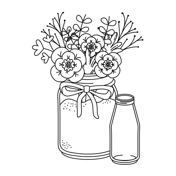 Floral natureza flores desenhos animados —  Vetores de Stock