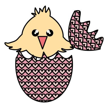 yumurta küçük civciv paskalya kutlaması ile boyanmış