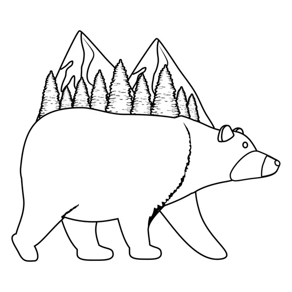 Dibujos animados oso salvaje — Archivo Imágenes Vectoriales