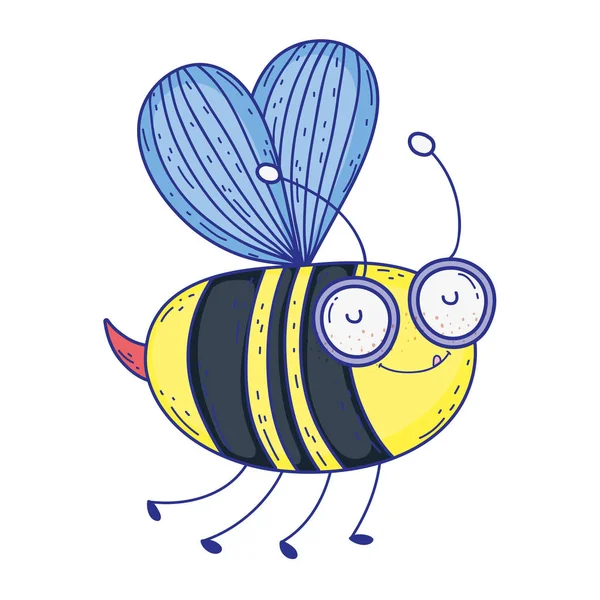 Beautiful bee flying character — Stock Vector
