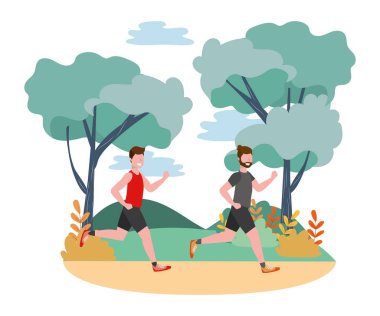 Fitness spor tren karikatür