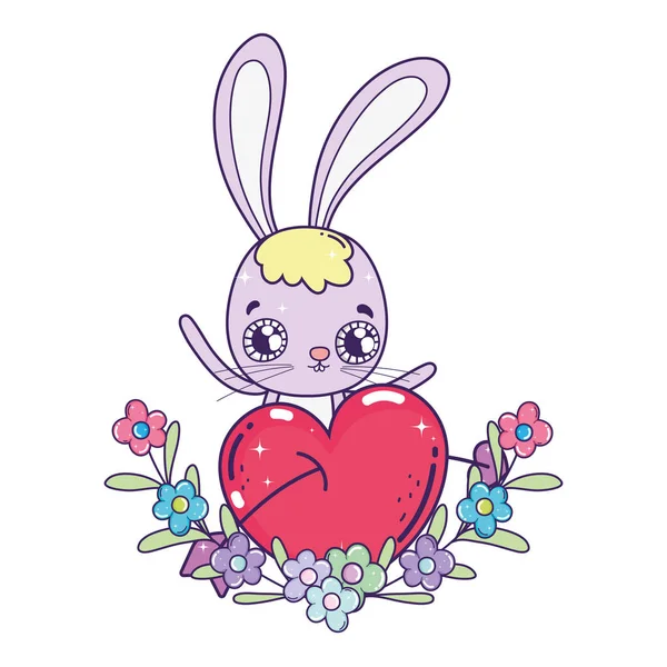 Cute królik Walentynki karty — Wektor stockowy
