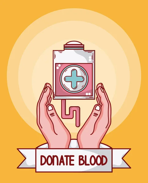 Donare carta cartoni animati di sangue — Vettoriale Stock