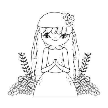 komünyon kutlama üzüm meyve ile küçük kız