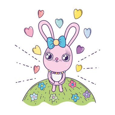 sevimli tavşan kız valentines gün