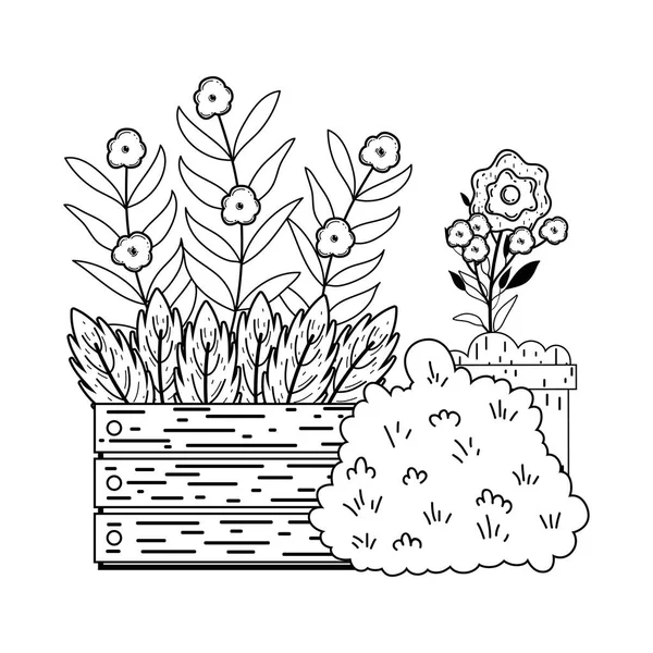 Arbusto de jardín con flores — Archivo Imágenes Vectoriales