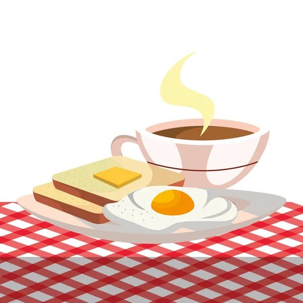 Délicieux savoureux petit déjeuner dessin animé — Image vectorielle