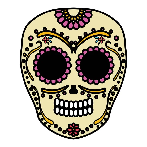 Masque de mort crâne mexicain — Image vectorielle