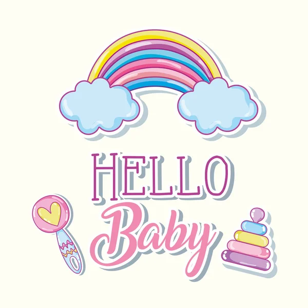 Hello Baby bajki karty — Wektor stockowy