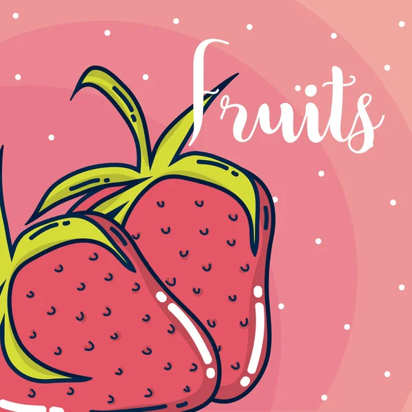 Deliciosas frutas de dibujos animados — Vector de stock