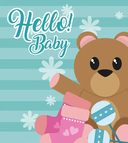 Ciao Baby card — Vettoriale Stock