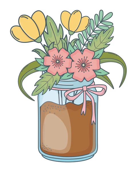 Mooie natuur bloemen cartoon — Stockvector