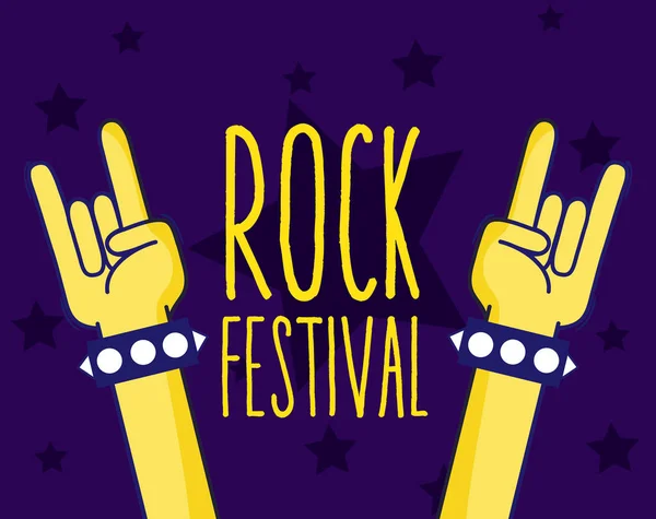 Rockový festival kreslených — Stockový vektor