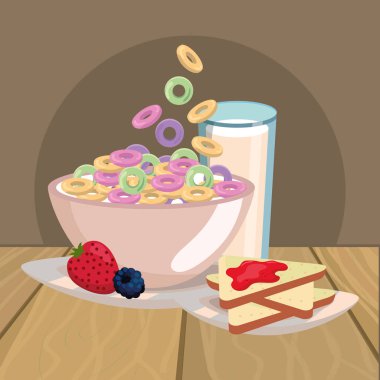 lezzetli lezzetli breakfast çizgi film