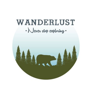 manzara ve ayı boz sahne ile wanderlust etiket