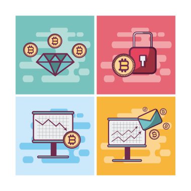 Bitcoins kartları seti