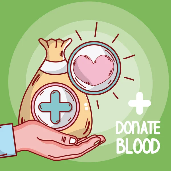 Donar la tarjeta de dibujos animados de sangre — Vector de stock