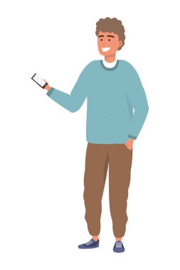 Bin yıllık genç kişi akıllı telefon mesajlaşma