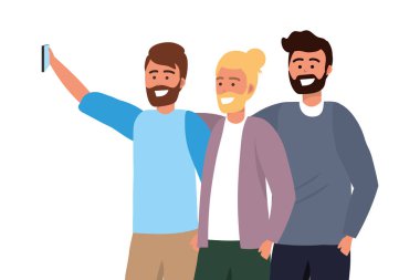 Milenyum çeşitliliğindeki grup selfie çekiyor