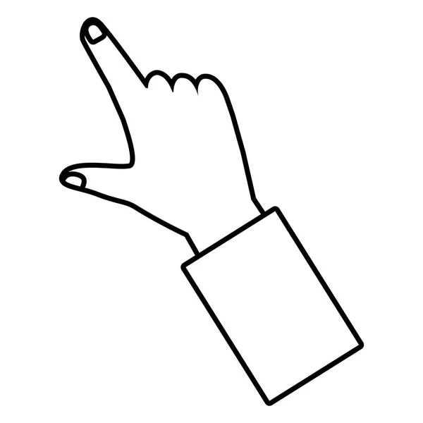 Hand håller klicka på något svart och vitt — Stock vektor
