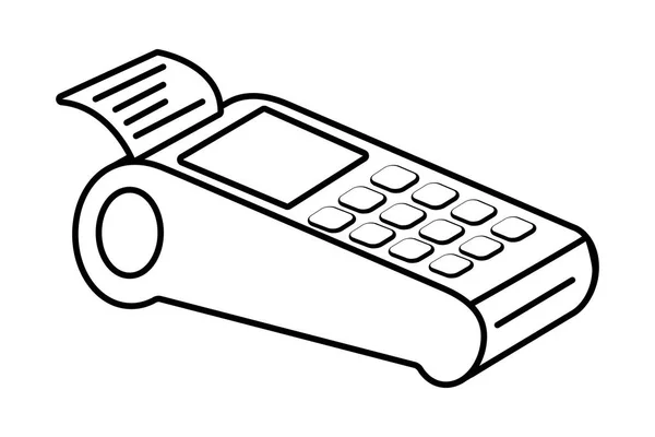 Teknoloji iş ofis dataphone izole siyah ve beyaz — Stok Vektör
