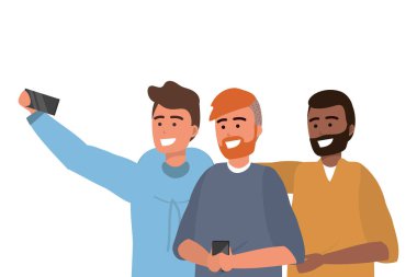 Bin yıllık grup akıllı telefon selfie çekiyor