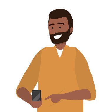 Bin yıllık genç kişi akıllı telefon portre mesajlaşma