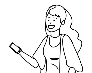 Bin yıllık genç kişi akıllı telefon portre siyah beyaz mesajlaşma