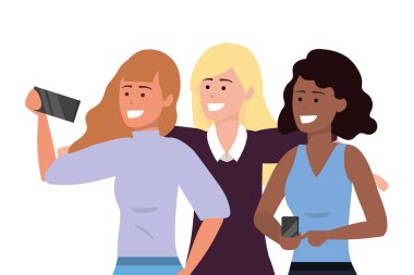 Bin yıllık grup akıllı telefon selfie çekiyor